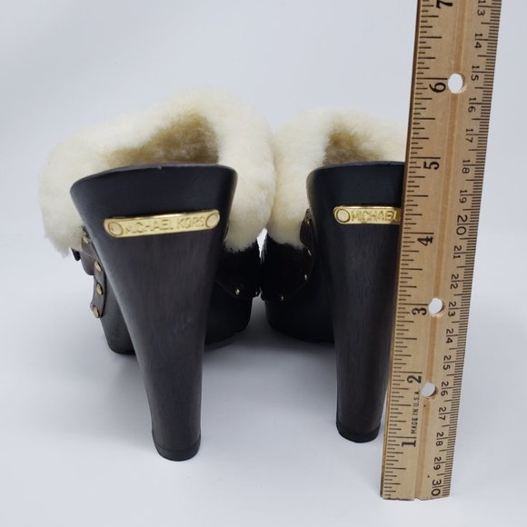Michael Kors Brown Shearling Clogs - Picture 12 of 12